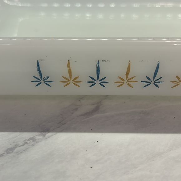 Fire King by Anchor Hocking Candle Glow  Vintage Casserole Atomic Star 2 QT - Picture 3 of 9